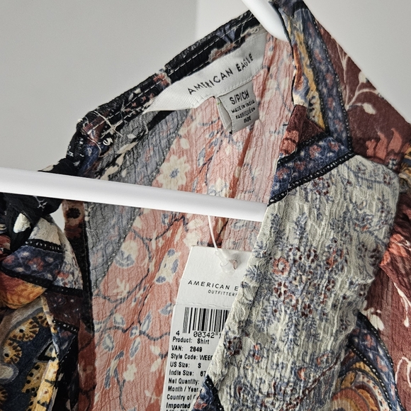 NWT American Eagle Bohemian style Flowy Blouse - Picture 7 of 7